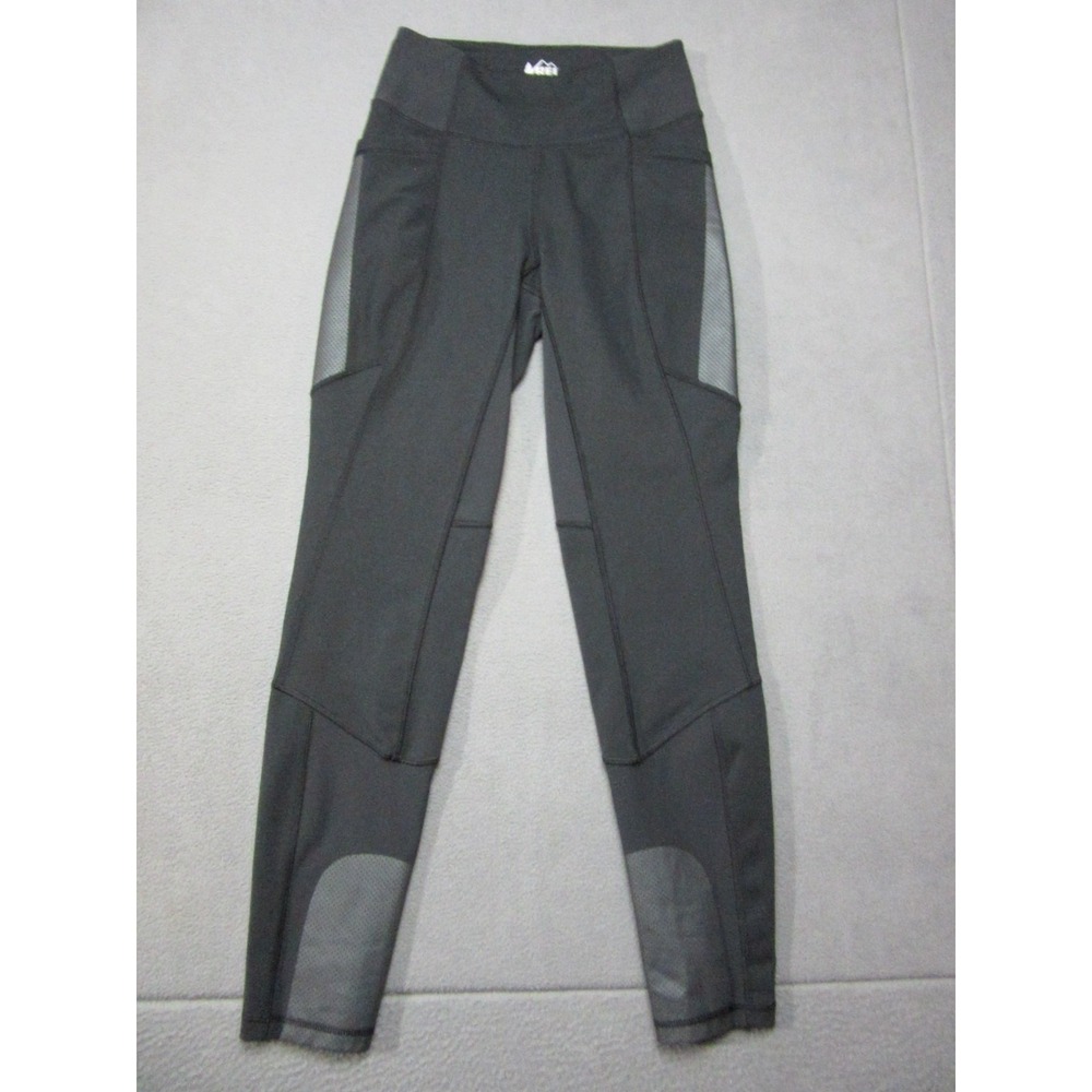 Rei Leggings Womens XS Black Gray Hiking Stretch Outdoor Running Pockets Yoga